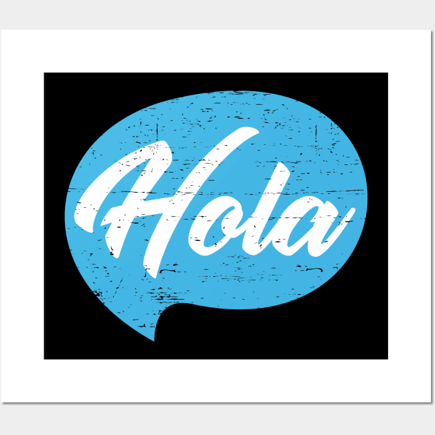 Hola - Hello - blue design Wall Art by verde